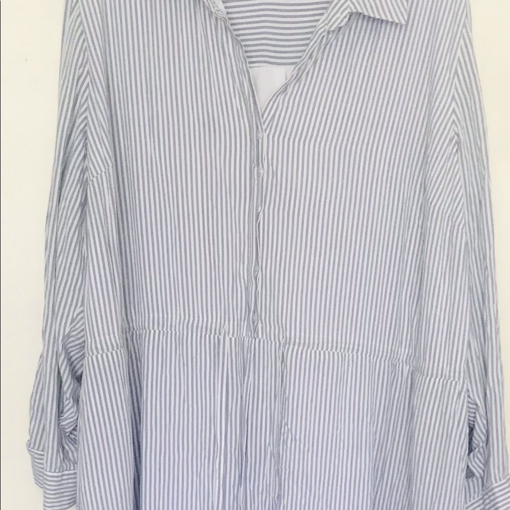 Lane Bryant striped shirt dress size 26